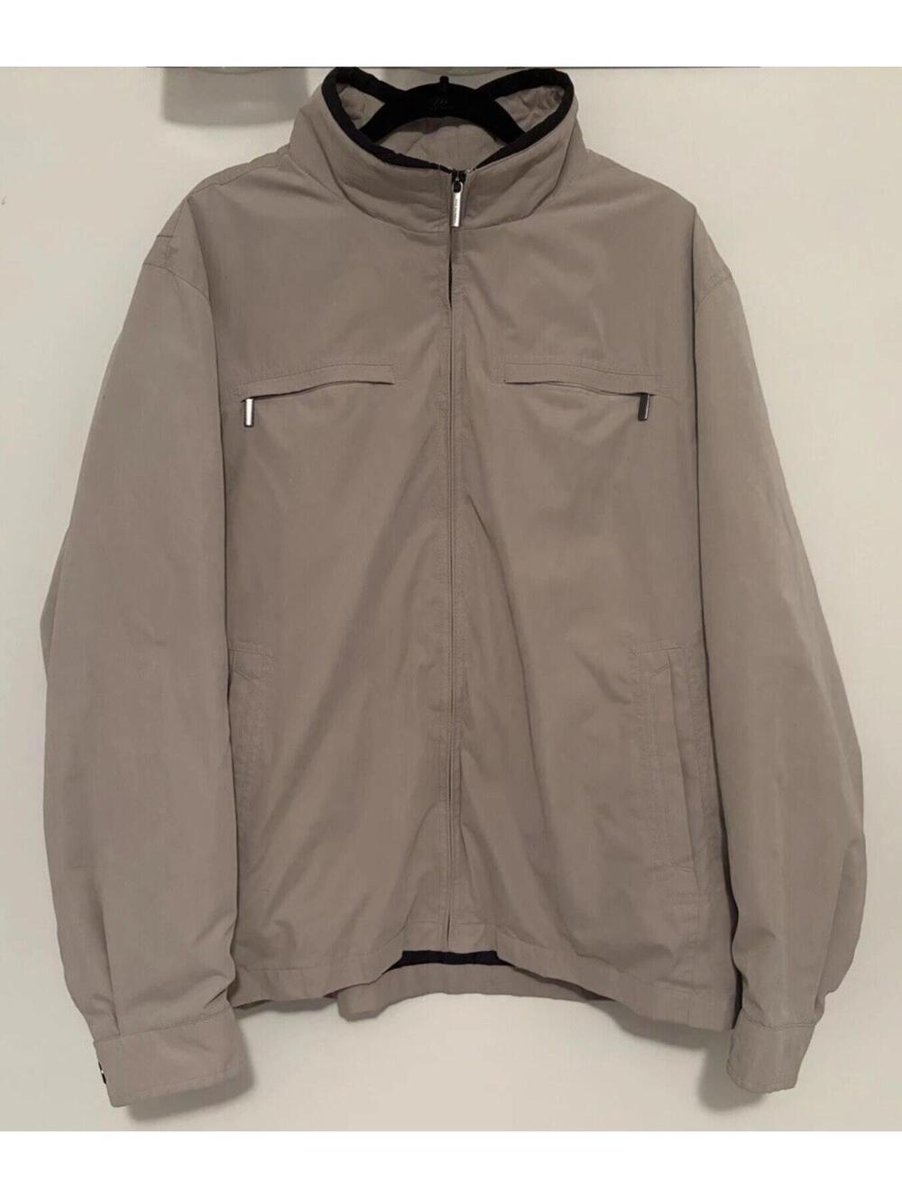 London Fog Lightweight Windbreaker Golf Jacket Coat Mesh Lined Tan Size XXL